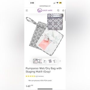 Sarah Wells Pumparoo Wet/Dry Bag with Staging Mat